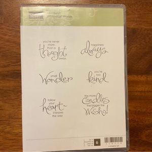 Stampin Up! Whimsical Words set of 6 clear mount stamp set